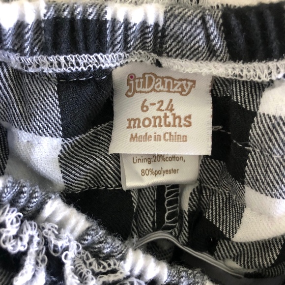 NWOT Black Ruffle Butts Footless Leggings & juDanzy Buffalo Plaid Diaper Cover - Picture 8 of 9